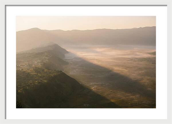 Mountain Shadow Stretching Across Valley