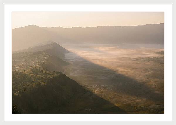 Mountain Shadow Stretching Across Valley
