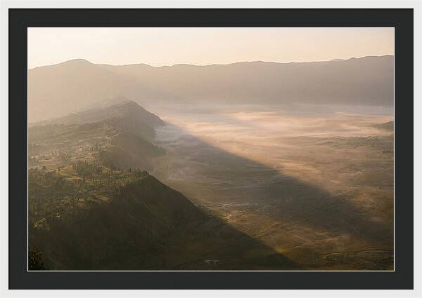 Mountain Shadow Stretching Across Valley