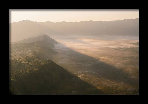Mountain Shadow Stretching Across Valley
