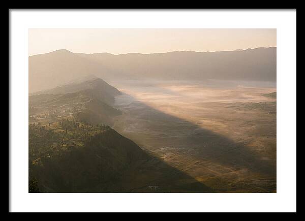 Mountain Shadow Stretching Across Valley