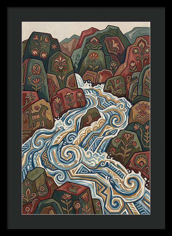 Mountain Torrent Flowing Through Rocks