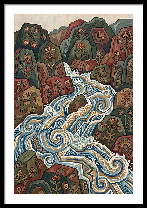 Mountain Torrent Flowing Through Rocks