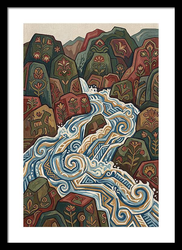 Mountain Torrent Flowing Through Rocks