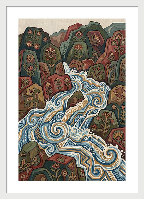 Mountain Torrent Flowing Through Rocks