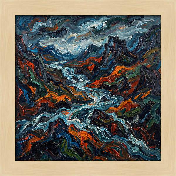 Mountain Torrent In Expressionism