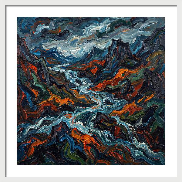 Mountain Torrent In Expressionism
