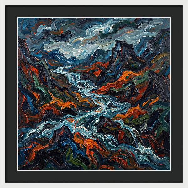 Mountain Torrent In Expressionism