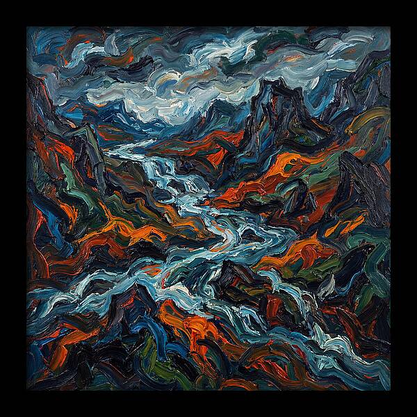 Mountain Torrent In Expressionism