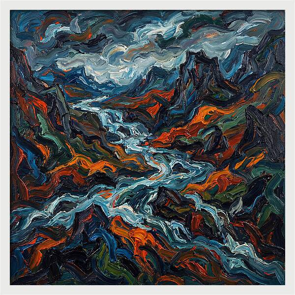Mountain Torrent In Expressionism