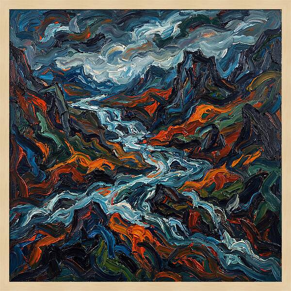 Mountain Torrent In Expressionism