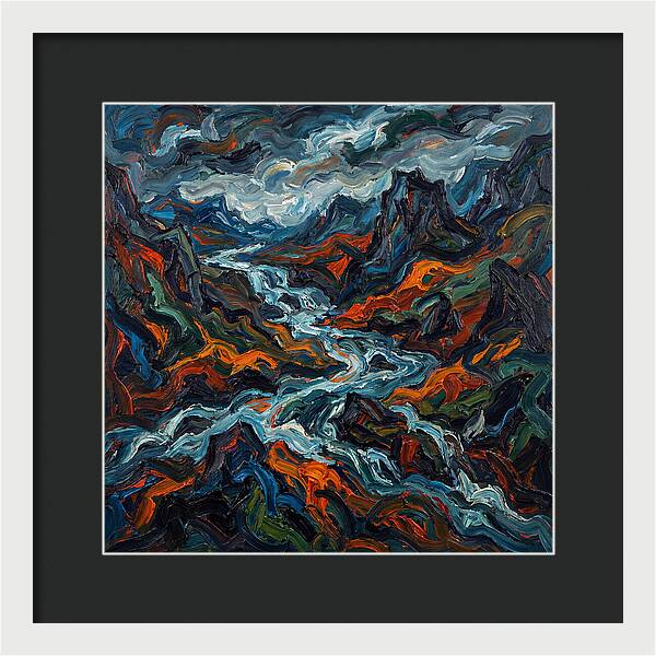 Mountain Torrent In Expressionism