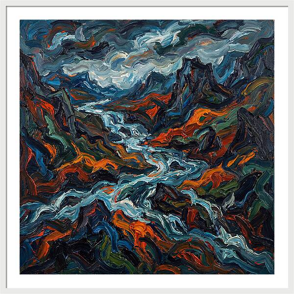 Mountain Torrent In Expressionism