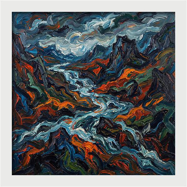 Mountain Torrent In Expressionism