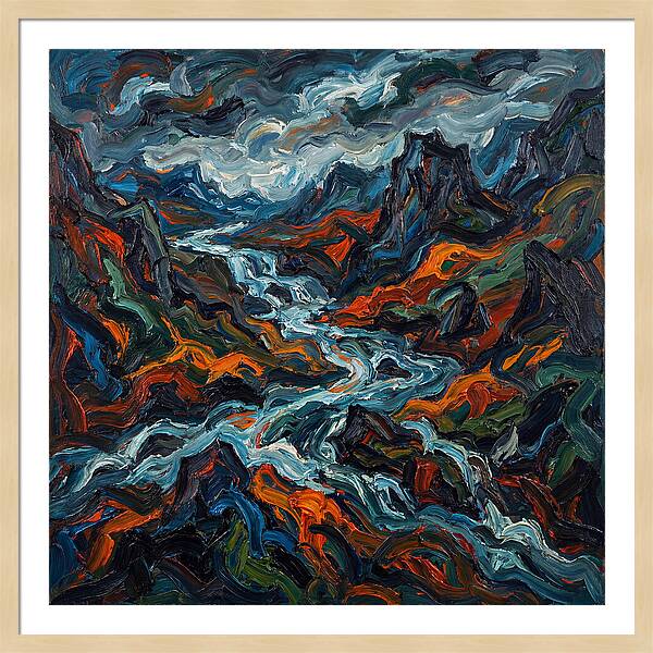 Mountain Torrent In Expressionism