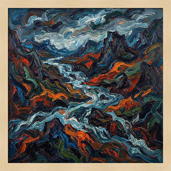 Mountain Torrent In Expressionism