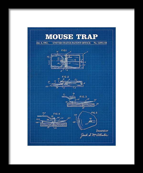 Mouse Trap Blueprint Patent Us3055140a