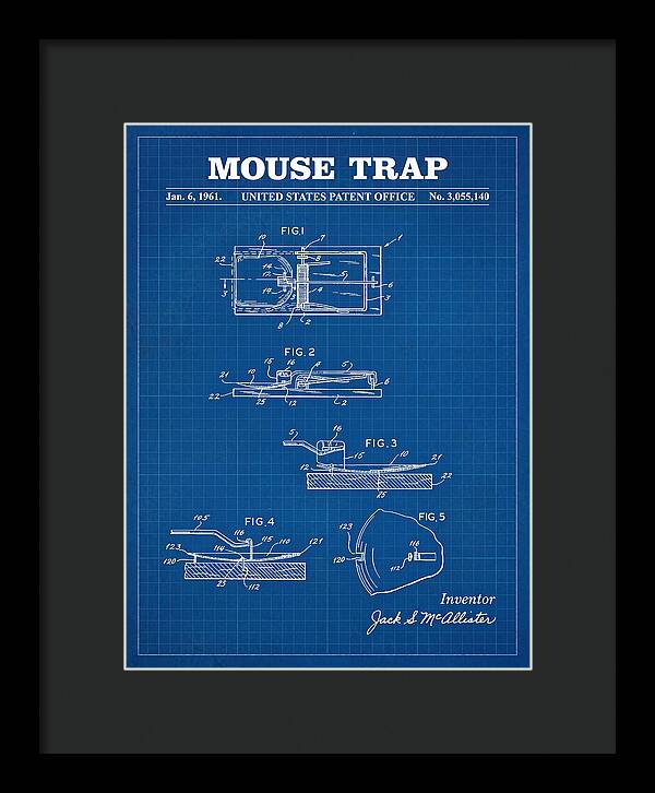 Mouse Trap Blueprint Patent Us3055140a