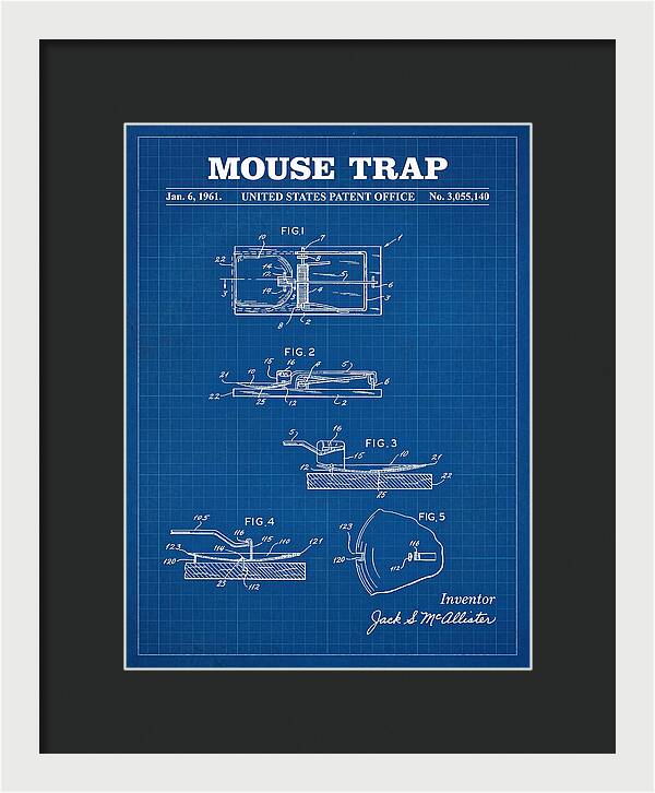 Mouse Trap Blueprint Patent Us3055140a