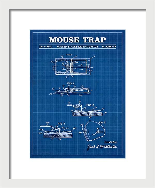 Mouse Trap Blueprint Patent Us3055140a