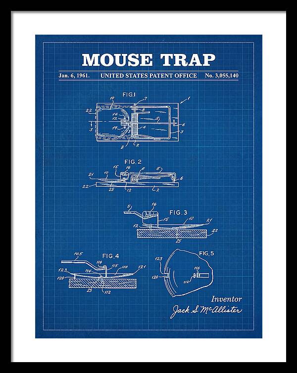 Mouse Trap Blueprint Patent Us3055140a
