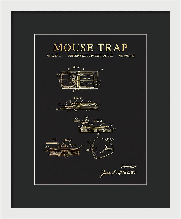 Mouse Trap Gold Patent Us3055140a