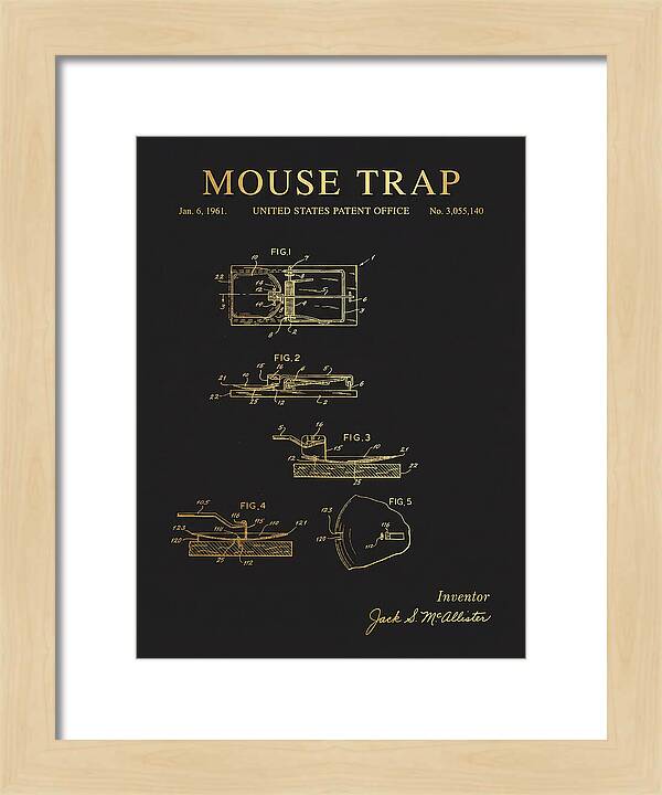 Mouse Trap Gold Patent Us3055140a