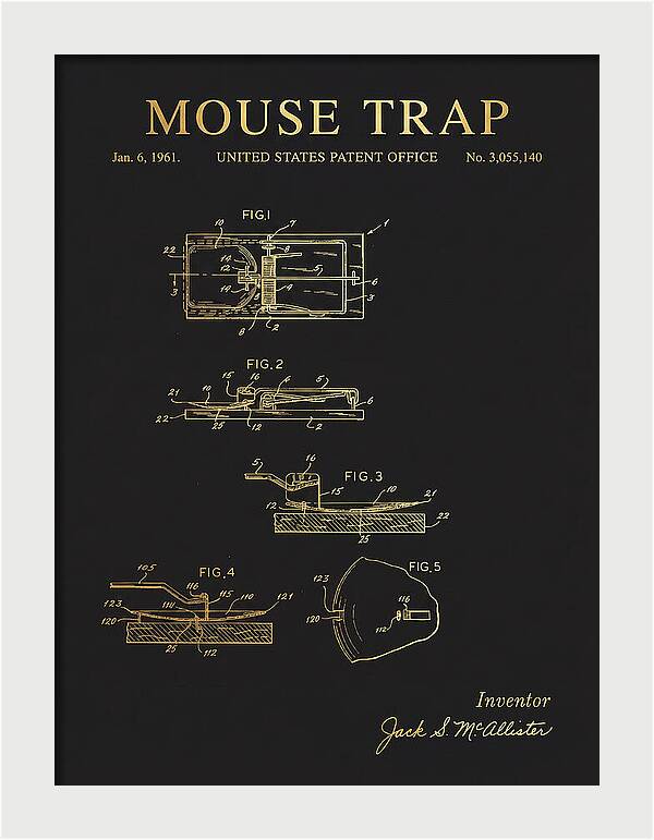 Mouse Trap Gold Patent Us3055140a