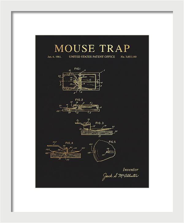 Mouse Trap Gold Patent Us3055140a