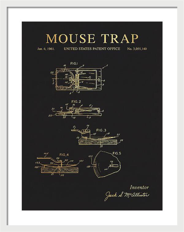 Mouse Trap Gold Patent Us3055140a