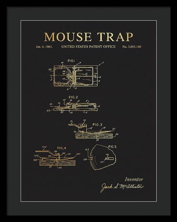 Mouse Trap Gold Patent Us3055140a