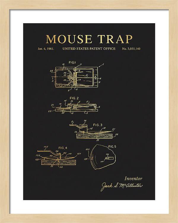 Mouse Trap Gold Patent Us3055140a