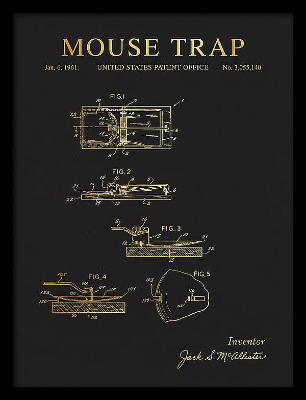 Mouse Trap Gold Patent Us3055140a