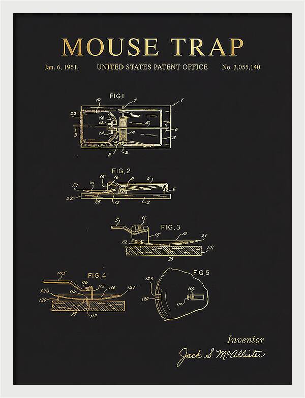 Mouse Trap Gold Patent Us3055140a