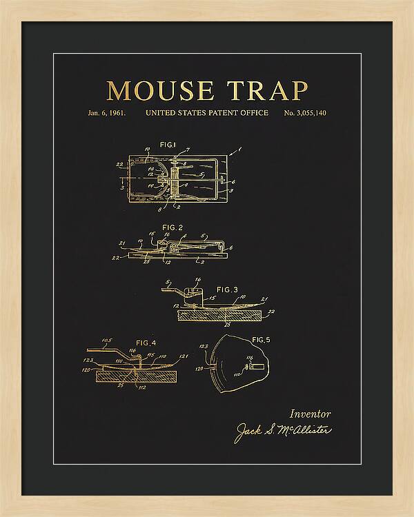Mouse Trap Gold Patent Us3055140a