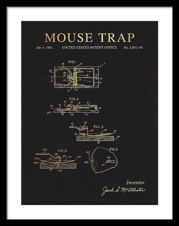 Mouse Trap Gold Patent Us3055140a