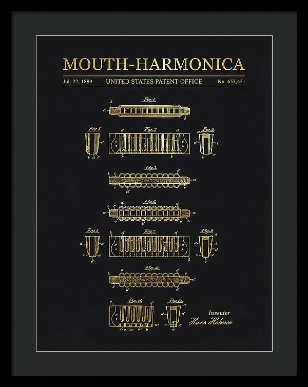 Mouth Harmonica Gold Patent Us653451a