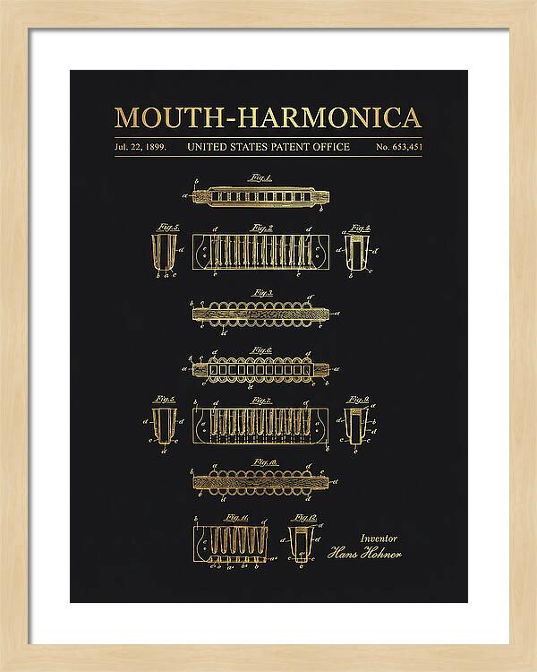 Mouth Harmonica Gold Patent Us653451a