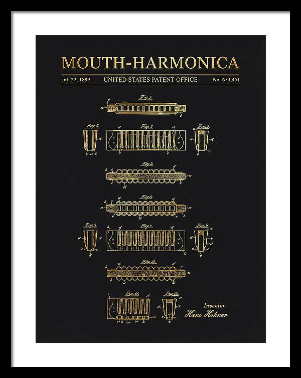 Mouth Harmonica Gold Patent Us653451a