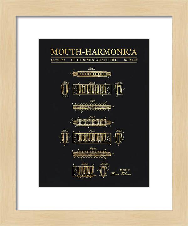 Mouth Harmonica Gold Patent Us653451a