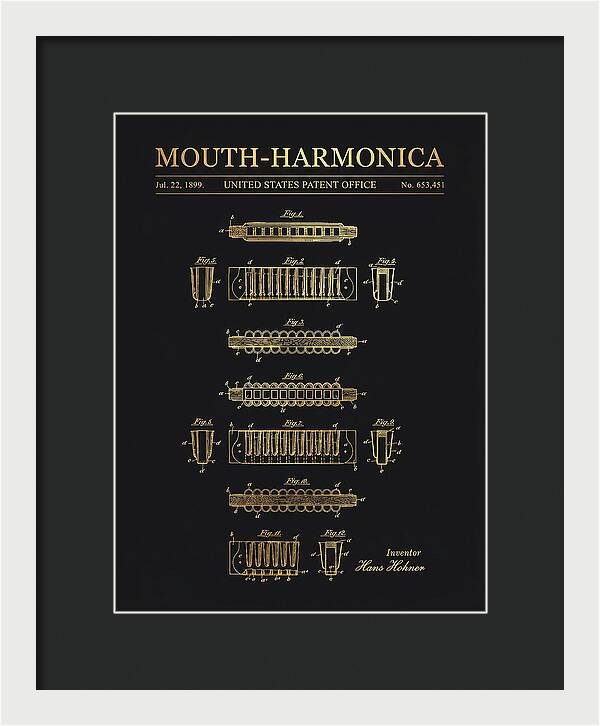 Mouth Harmonica Gold Patent Us653451a
