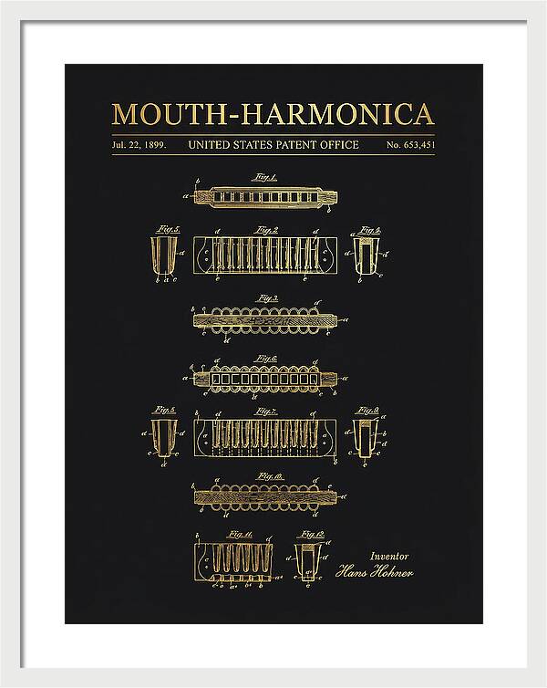 Mouth Harmonica Gold Patent Us653451a