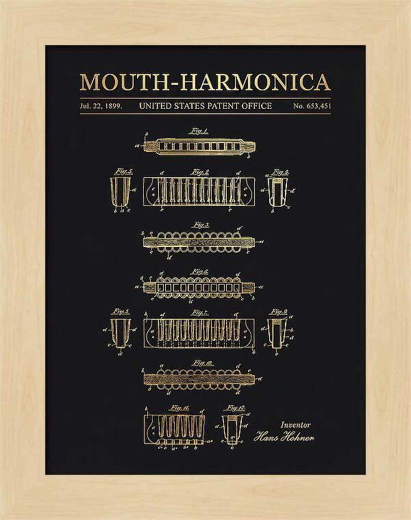 Mouth Harmonica Gold Patent Us653451a