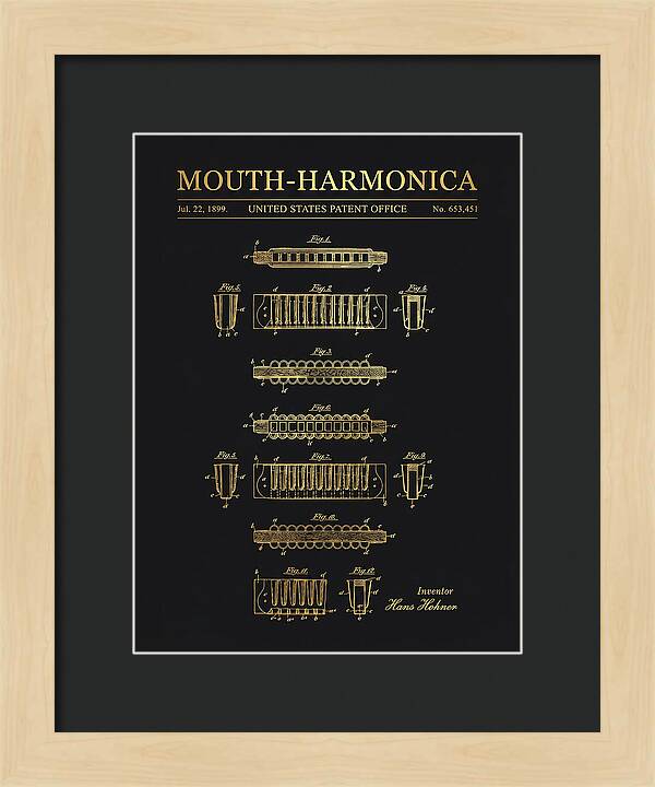 Mouth Harmonica Gold Patent Us653451a
