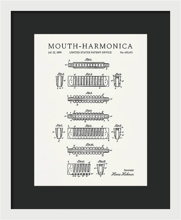 Mouth Harmonica Minimalist Patent Us653451a