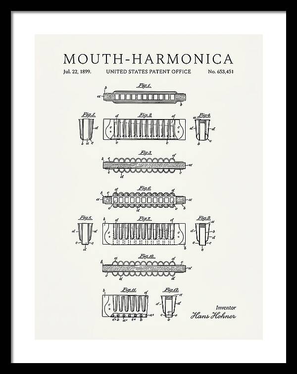 Mouth Harmonica Minimalist Patent Us653451a