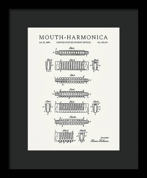 Mouth Harmonica Minimalist Patent Us653451a