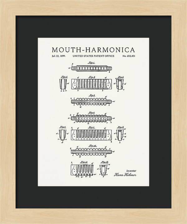 Mouth Harmonica Minimalist Patent Us653451a