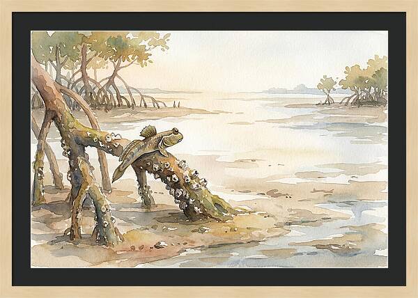 Mudskipper On Mangrove Root
