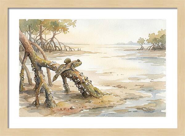Mudskipper On Mangrove Root